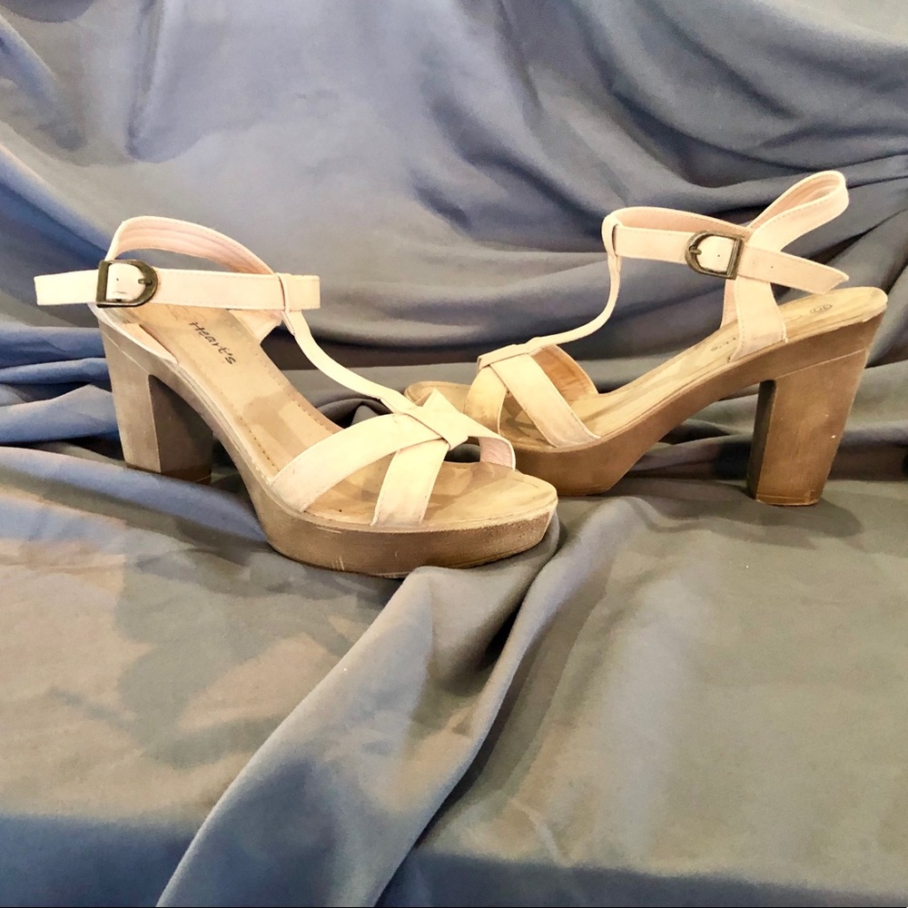 Tan platform sandals
